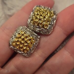 Gold & Silver Color Stainless Steel Cuff Links Brand New In Box